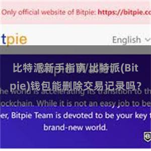 比特派新手指南 比特派(Bitpie)钱包能删除交易记录吗？